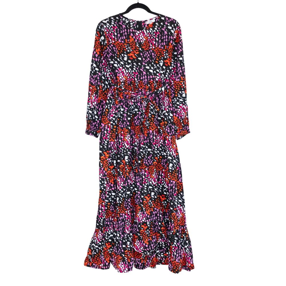 Kemi Telford Megan Belted Mega Dress Batik Print Tiered 100% Cotton SZ XL